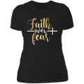 Faith over fear Ladies' Boyfriend T-Shirt