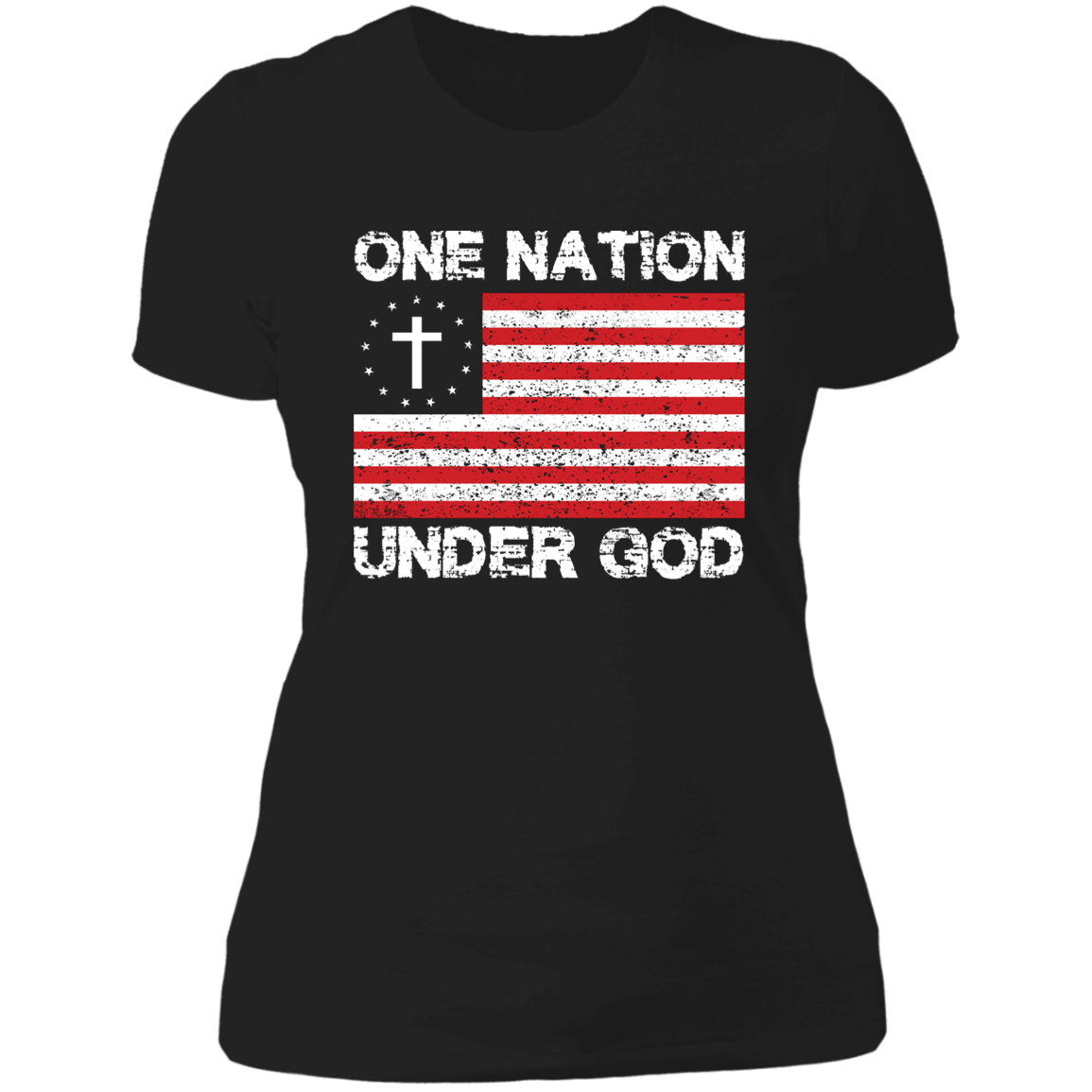 One nation under God Ladies' Boyfriend T-Shirt