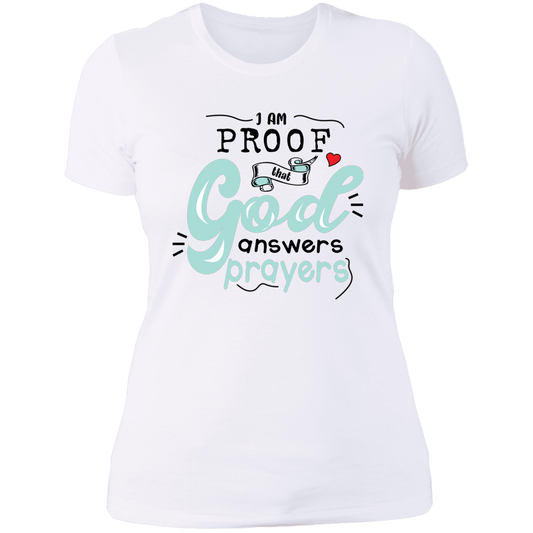 I proof that's God's answers prayers Ladies' Boyfriend T-Shirt
