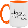 JESUS REIGNS 15oz. Accent Mug