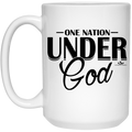 -ONE NATION- UNDER God 15 oz. White Mug
