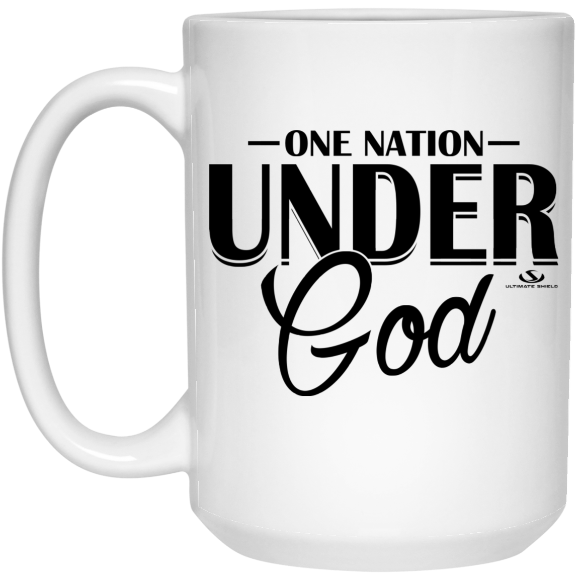 -ONE NATION- UNDER God 15 oz. White Mug